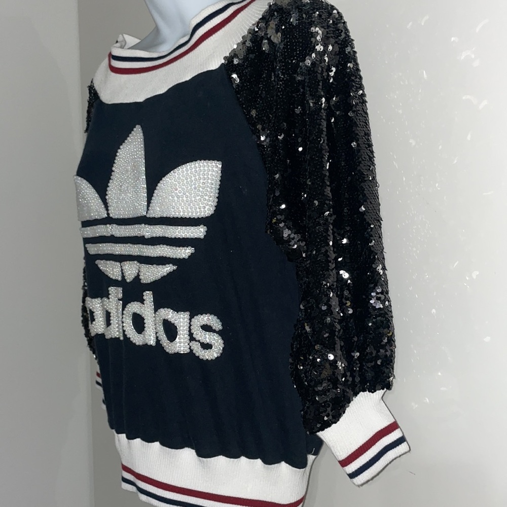 Adidas Black Sequin Logo Sweatshirt - Picture 4 of 6